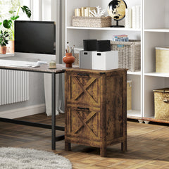 Vertical File Cabinet with 2 Drawers, Rustic Farmhouse Office Storage Cabinet for A4, Letter Size, Rustic Brown