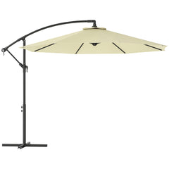 10' Cantilever Tilt Offset Patio Umbrella w/ UV & Water Safe Material & Cross Base (Weight Not Included), Beige