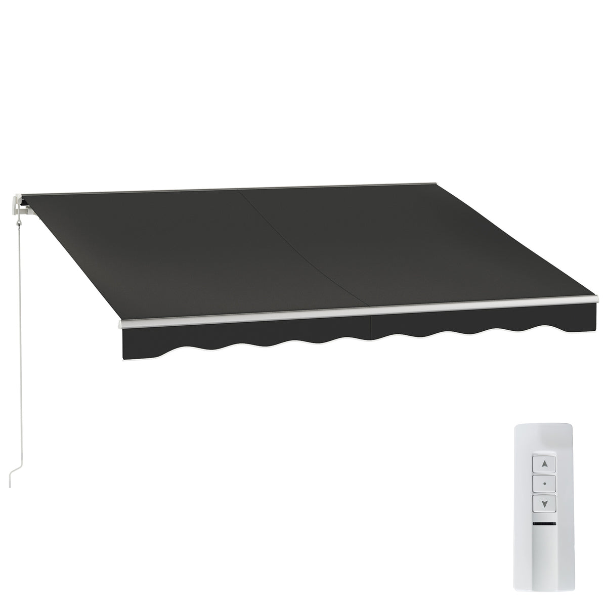 10' x 8' Electric Retractable Awning, Sun Shade Shelter with Remote Controller and Crank Handle for Deck, Black