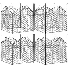 4 Pack Garden Cloches for Plants, 12" x 14" Metal Crop Cage Set, Plant Cages to Keep Animals Out, Black