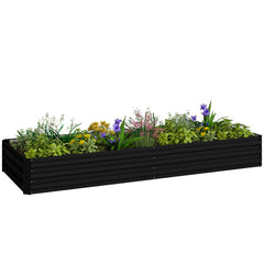 95" x 36" x 12" Galvanized Raised Garden Bed, Easy DIY and Cleaning for Growing Flowers, Herbs, Succulents, Black