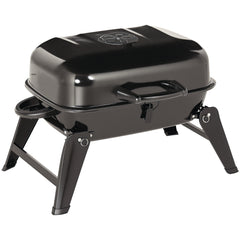 14" Portable Grill, Small Charcoal Grill for Outdoor Cooking, BBQ, Camping, Enamel Coated, Folding Legs, Black