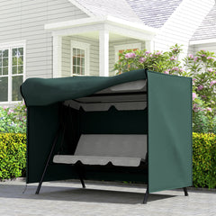 Outdoor Patio Hammock Porch Swing Cover with UV, Water, & Dust Fighting Material, 81" x 49" x 65", Dark Green
