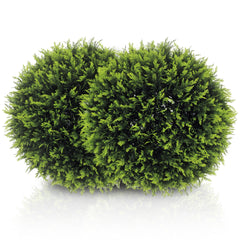 2 Pack Artificial Plant Cedar Topiary Balls, 17.7 Inch