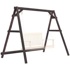 Porch Swing Frame, Heavy Duty A-Frame Hanging Chair Stand Only with Reinforced Bars for Porch, Garden, Backyard
