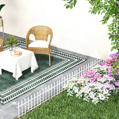 Metal Decorative Garden Fence, 9.2' x 17.25" 5 Steel Panels, Decorative Border for Landscape, Flower Bed, Animals, White