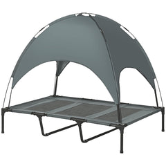 48" x 36" Elevated Portable Dog Cot Cooling Pet Bed with UV Protection Canopy Shade