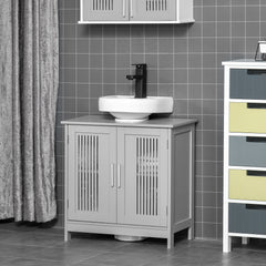Under Sink Pedestal Storage Bathroom Cabinet, Grey