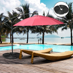 HDPE Material Patio Umbrella Base Weights Sand Filled up to 150 Lb. for Any Offset Umbrella Base | 4-Piece, Water or Sand Filled, All-Weather, Black (Round)