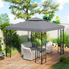 Gazebo Replacement Canopy for Model 01 -0153, 2-Tier Top Cover for 9.8' x 9.8' Gazebo, Charcoal (TOP ONLY)