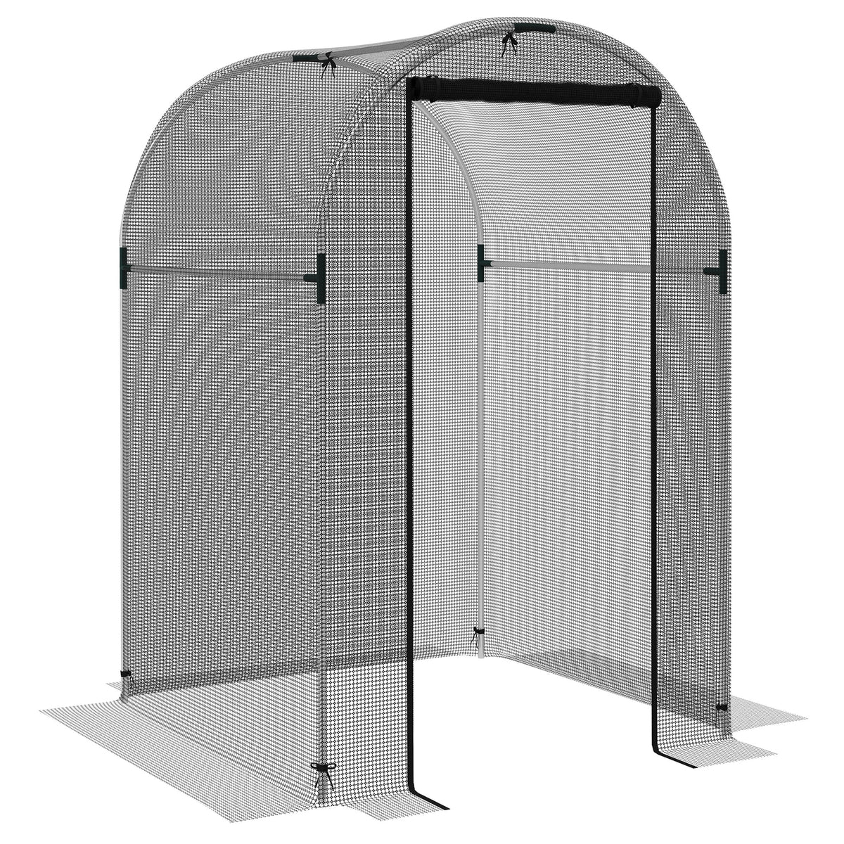 Galvanized Steel Crop Cage, Plant Protection Tent with Zippered Door, 4' x 4', Black