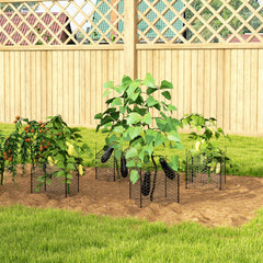 4 Pack Garden Cloches for Plants, 12" x 14" Metal Crop Cage Set, Plant Cages to Keep Animals Out, Black
