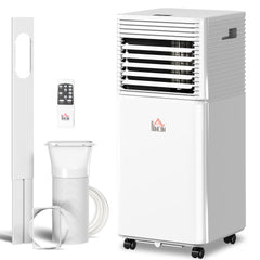 10000 BTU Mobile Air Conditioner for Cooling and Dehumidifying, Remote Control, 24H Timer, LED Display, White