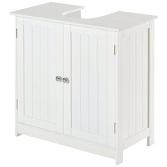 24" Under Sink Storage Cabinet with 2 Doors and Shelves, Pedestal Sink Bathroom Vanity Furniture, White