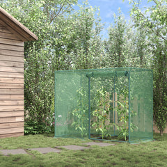 6 x 3ft Crop Cages for Garden, Plant Protectors from Animals, Two Zippered Doors, Storage Bag, 6 Ground Stakes, Green