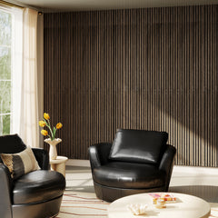 95" x 8" Wood Panels for Wall, 4 Pack Acoustic Panels, Sound Absorbing Slat Wall For Interior Wall Decor, Home, Walnut