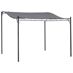 10' x 13' Outdoor Pergola Gazebo, Steel Patio Canopy with Weather-Resistant Fabric and Drainage Holes, Gray