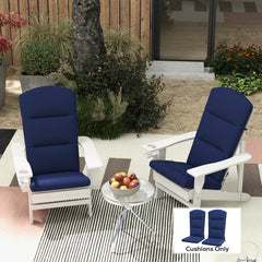 Outdoor Chair Cushions for Adirondack Chair, Replacement Cushions with Ties, Seat & Back Cushion, Blue