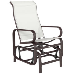 Gliding Lounger Chair, Single Rocker with Lightweight Metal & Mesh Construction, Beige