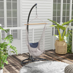 Hanging Hammock Chair Stand with Round Base, 40.2" x 76.8", Black