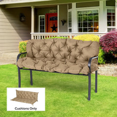 59" x 38" Tufted Bench Cushion for Outdoor Furniture, 3-Seater Replacement for Swing Chair, Patio Sofa/Couch, Khaki