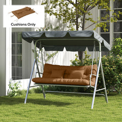59" Tufted Bench Cushions & Throw Pillows, Replacement Bench Seat Pad, Back & 2 Pillows for Outdoor Furniture, Tan