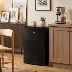 Upright Freezer, 3 Cu Ft Small Freezer with Reversible Single Door, Adjustable Thermostat for Home, Apartment, Black