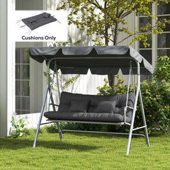 59" Tufted Bench Cushions & Throw Pillows, Replacement Bench Seat Pad, Back & 2 Pillows for Outdoor Furniture, Charcoal