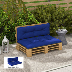 2 Seater Pallet Cushions Outdoor 3.9" Thick Replacement Cushions - Tufted Design for Garden, Patio, Navy Blue