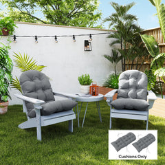 Adirondack Chair Cushions Set of 2, Tufted High Back Patio Non-Slip Cushions for Adirondack Chairs, Gray