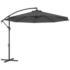 10' Cantilever Tilt Offset Patio Umbrella w/ UV & Water Safe Material & Cross Base (Weight Not Included), Gray
