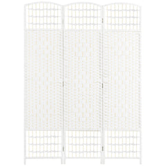 3 Panel Folding Room Divider Portable Privacy Screen Wave Fiber Room Partition for Home Office White