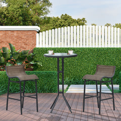 3 Piece Bar Height Outdoor Bistro Set for 2, Tan