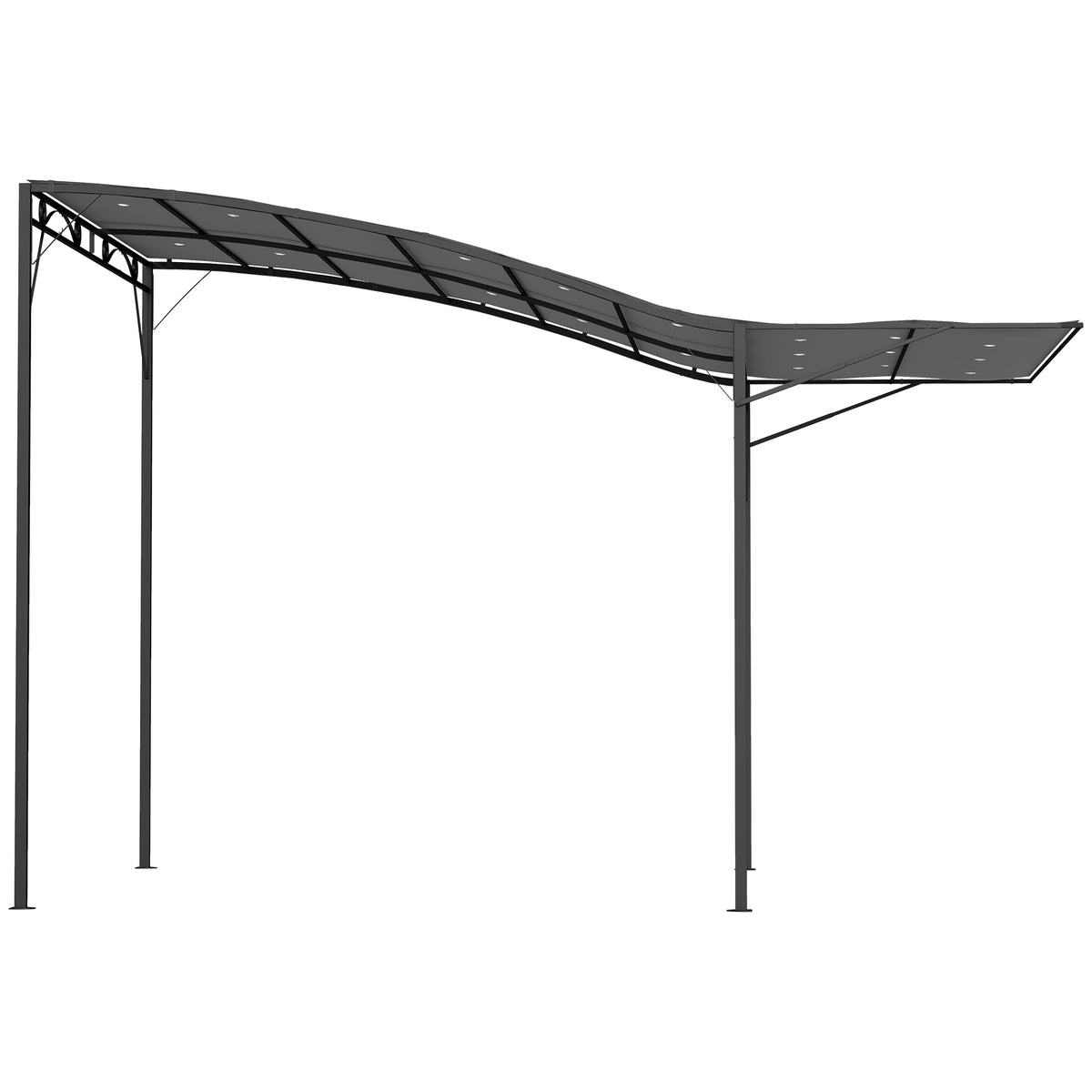 10' x 8' Outdoor Pergola and Patio Gazebo for Garden, Camper, Deck, Doors and Windows, Dark Gray