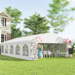Heavy Duty Wedding Canopy 20x32 Outdoor Shelter for Weddings, Parties, BBQ White