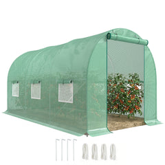 15' x 6' x 7' Outdoor Portable Walk-In Greenhouse with Windows