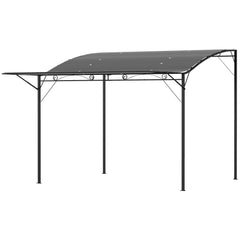 10' x 8' Outdoor Pergola and Patio Gazebo for Garden, Camper, Deck, Doors and Windows, Dark Gray