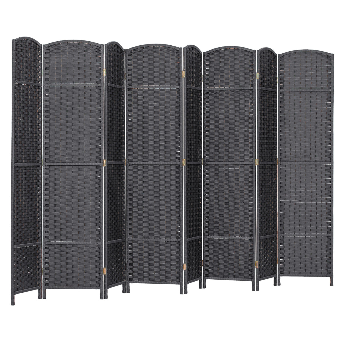 Folding Room Divider Screen 8 Panel 5.6' Tall Privacy Screen Freestanding Room Partition for Home Office, Charcoal Gray