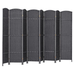 Folding Room Divider Screen 8 Panel 5.6' Tall Privacy Screen Freestanding Room Partition for Home Office, Charcoal Gray
