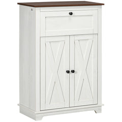 Farmhouse Sideboard Storage Cabinet with Doors and Drawer for Kitchen, Living room, 23.5"x11.75"x34.5", White