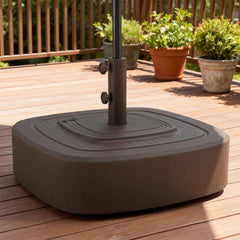 Patio Umbrella Base Outdoor Umbrella Stand with Wheels for 1.5"/1.9" Umbrella Poles