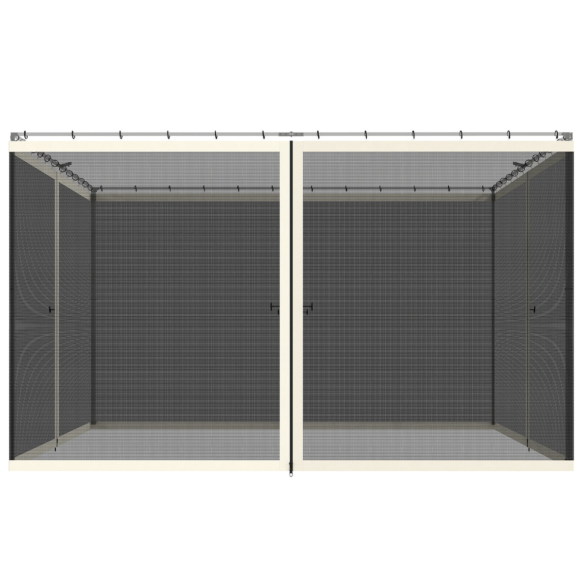 Replacement Mesh Sidewall Netting for 10' x 12' Gazebos and Canopy Tents with Zippers, (Sidewall Only) Cream