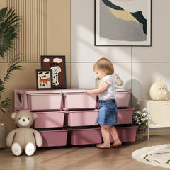 29.5" 3 Tier Kids Storage Unit Dresser Tower w/ 9 Drawers, Pink
