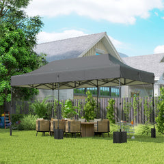 10 x 20 ft Pop Up Canopy Tent, Heavy Duty UPF50+ Outdoor Portable Instant Canopy Shelter with Wheeled Bag, Dark Gray