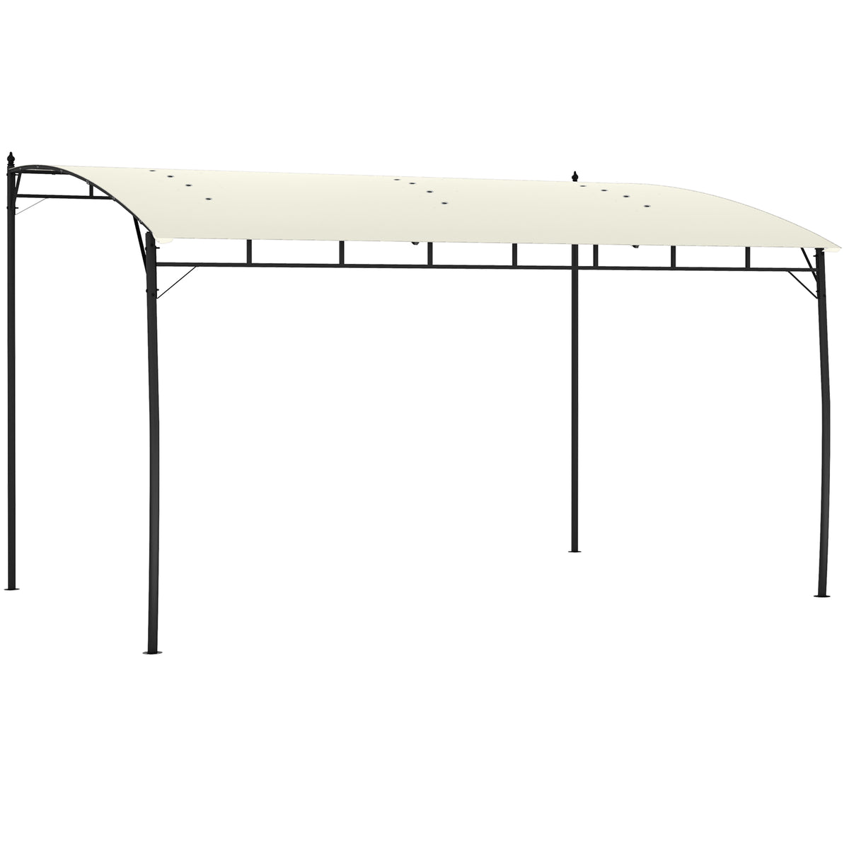 10' x 13' Outdoor Pergola Gazebo, Garden Sun Shade Shelter with Metal Frame for Porch, Patio, Deck, Backyard, Cream
