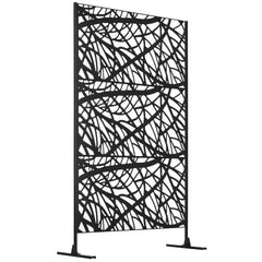 Decorative Outdoor Privacy Screen, See-Through Outdoor Divider/Separator with Twisted Branch Motif for Fun Shadows or Climbing Plant Trellis, Fence Panel for Garden Walkway, Backyard, 6.5FT