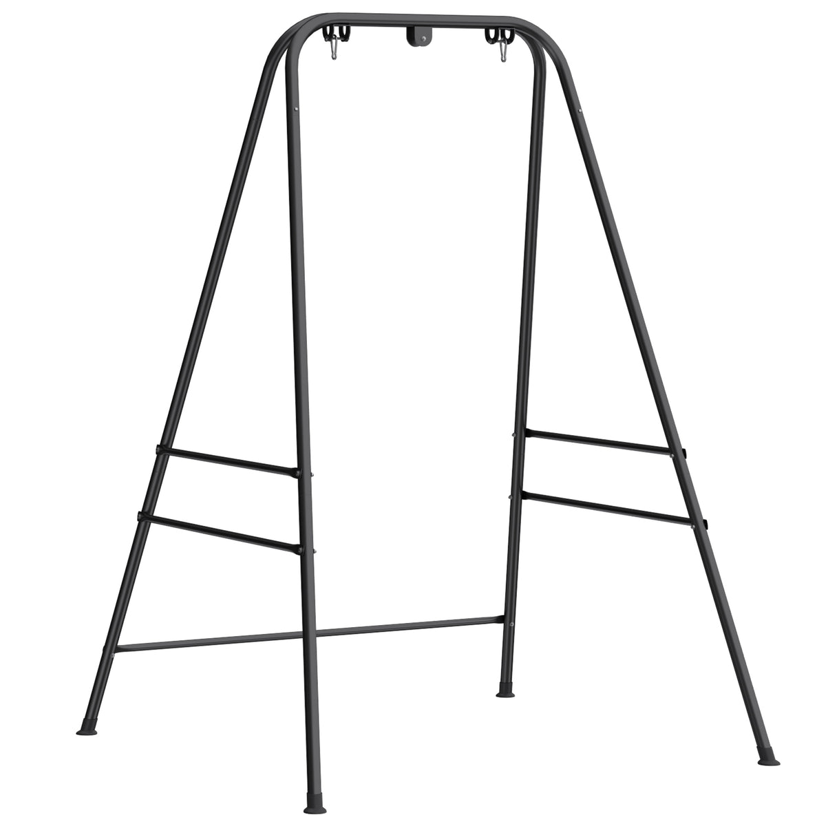 Hammock Chair Stand  Indoor and Outdoor Use with Anti-Slip Foot Pads, 2 Carabiners, Black
