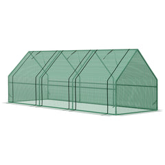 9' x 3' x 3' Mini Greenhouse with Zippered Doors & Roll-up Windows, Portable Plant Hot House with Durable PE Cover, Water Resistant, UV Protected for Outdoor Flowers, Vegetables, Green