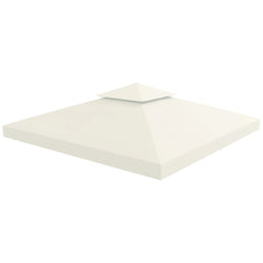 10' x 10' Gazebo Replacement Canopy 2 Tier Top UV Cover Pavilion Garden Patio Outdoor Cream White (TOP ONLY)