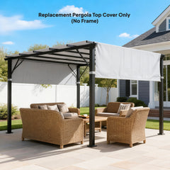 2 Pcs Pergola Replacement Canopy, UV Protection Pergola Shade Cover, Easy to Install, for 10 x 10ft Pergola, Light Gray